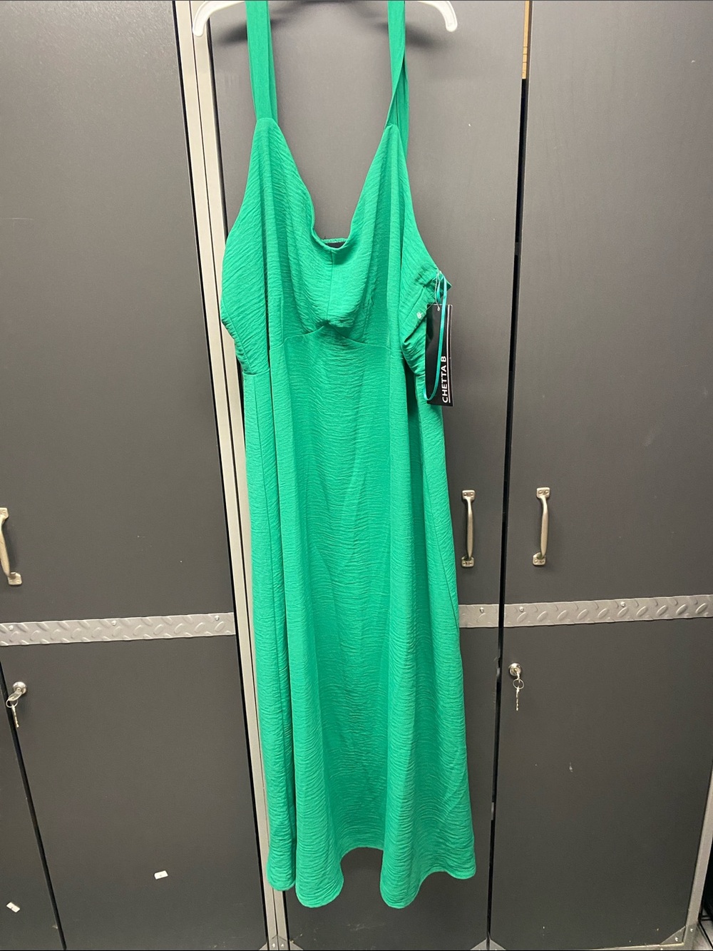 Chetta B Emerald Green Cowl Neck Maxi Dress